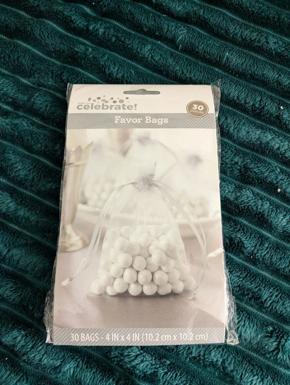 Silver Gray Organza Favor Bags - 30 Pack